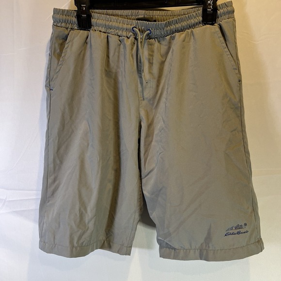 Eddie Bauer Gray Swim Shorts Boys XL 18/20 Trunks Pockets Drawstring Mesh Lined‎ - Picture 1 of 7